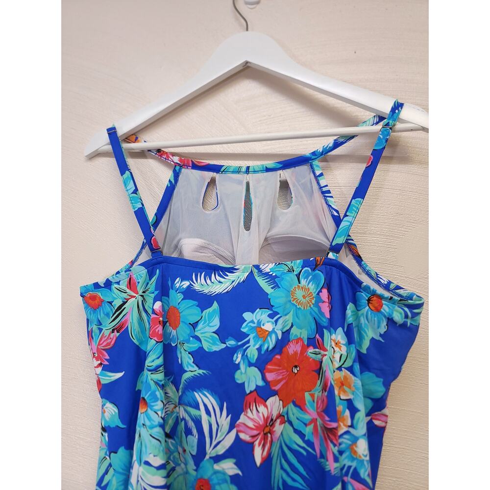 St Johns Bay Tankini Size 20 W Swim Shirt Womens Floral Summer Swimming Tank Top - Picture 3 of 10